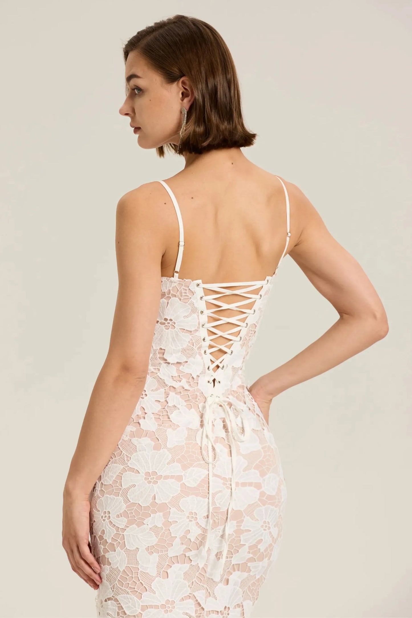 Isla Lace Corset Midi Dress