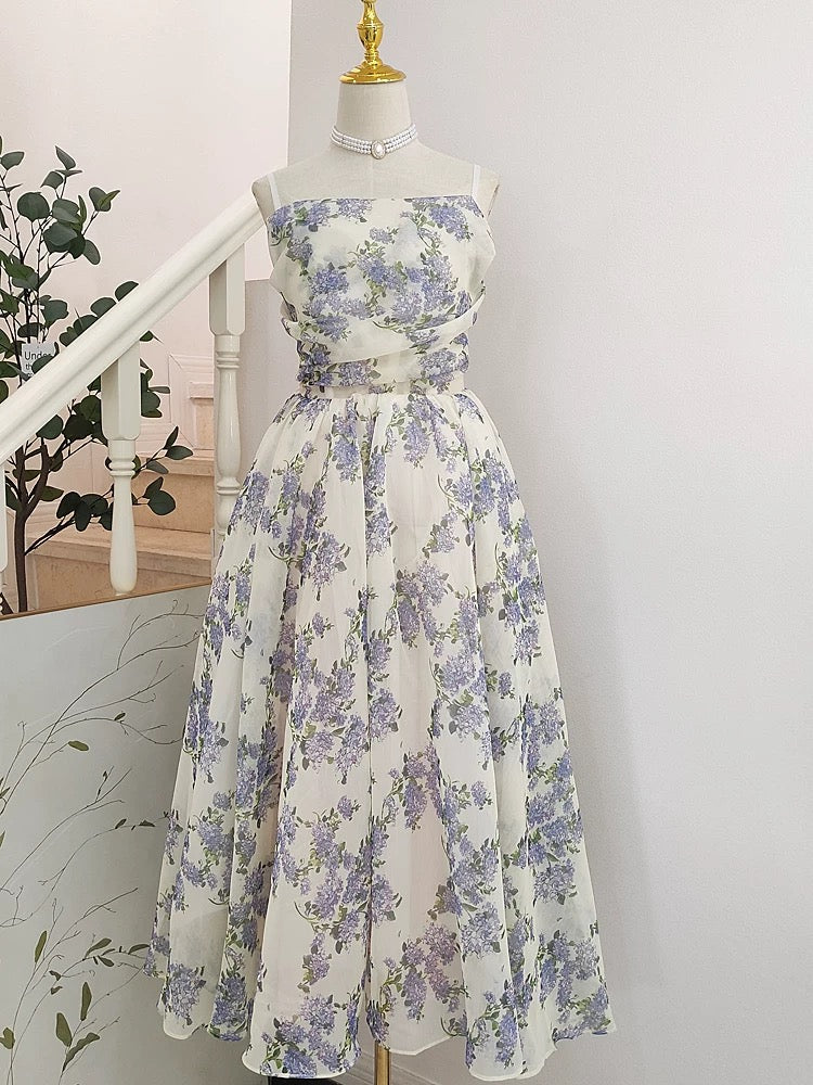 Lilac Whisper floral Midi Dress