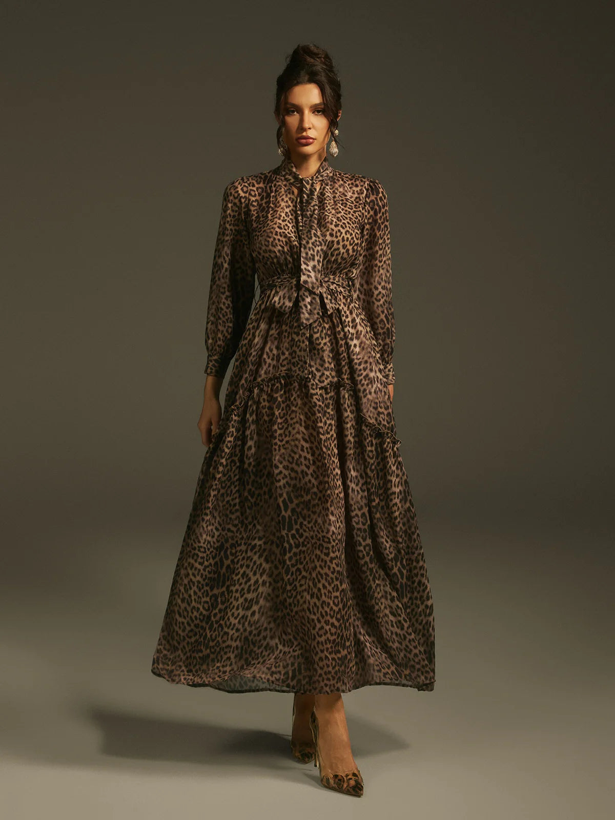 Leopard Elegance Maxi Dress