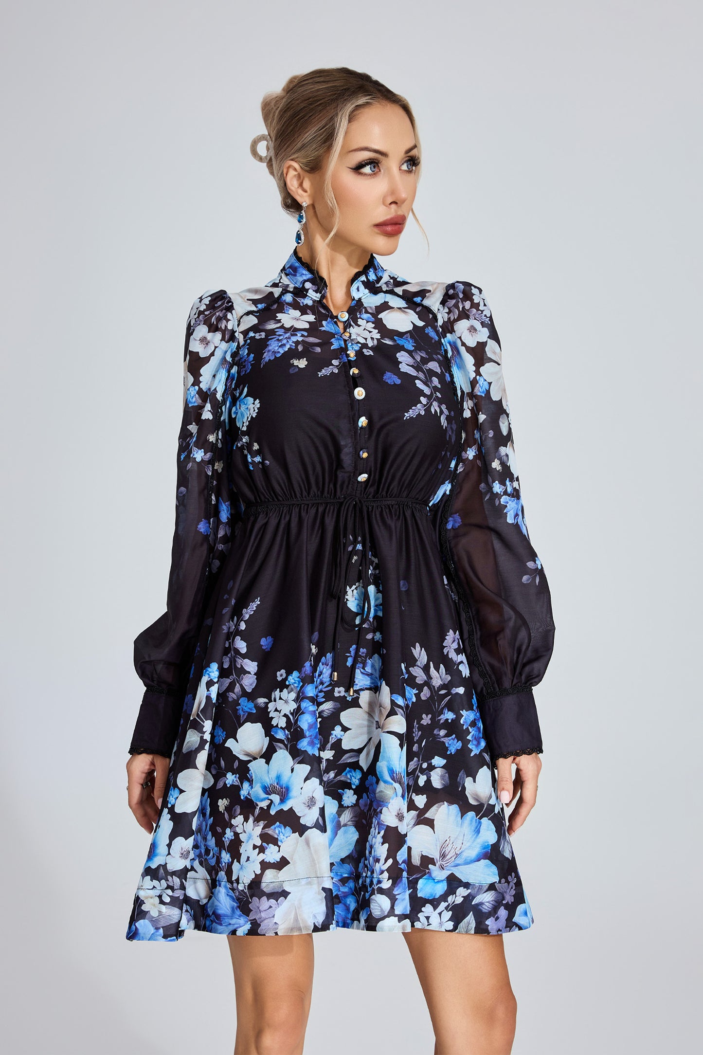 Lucienne Blue Floral Dress