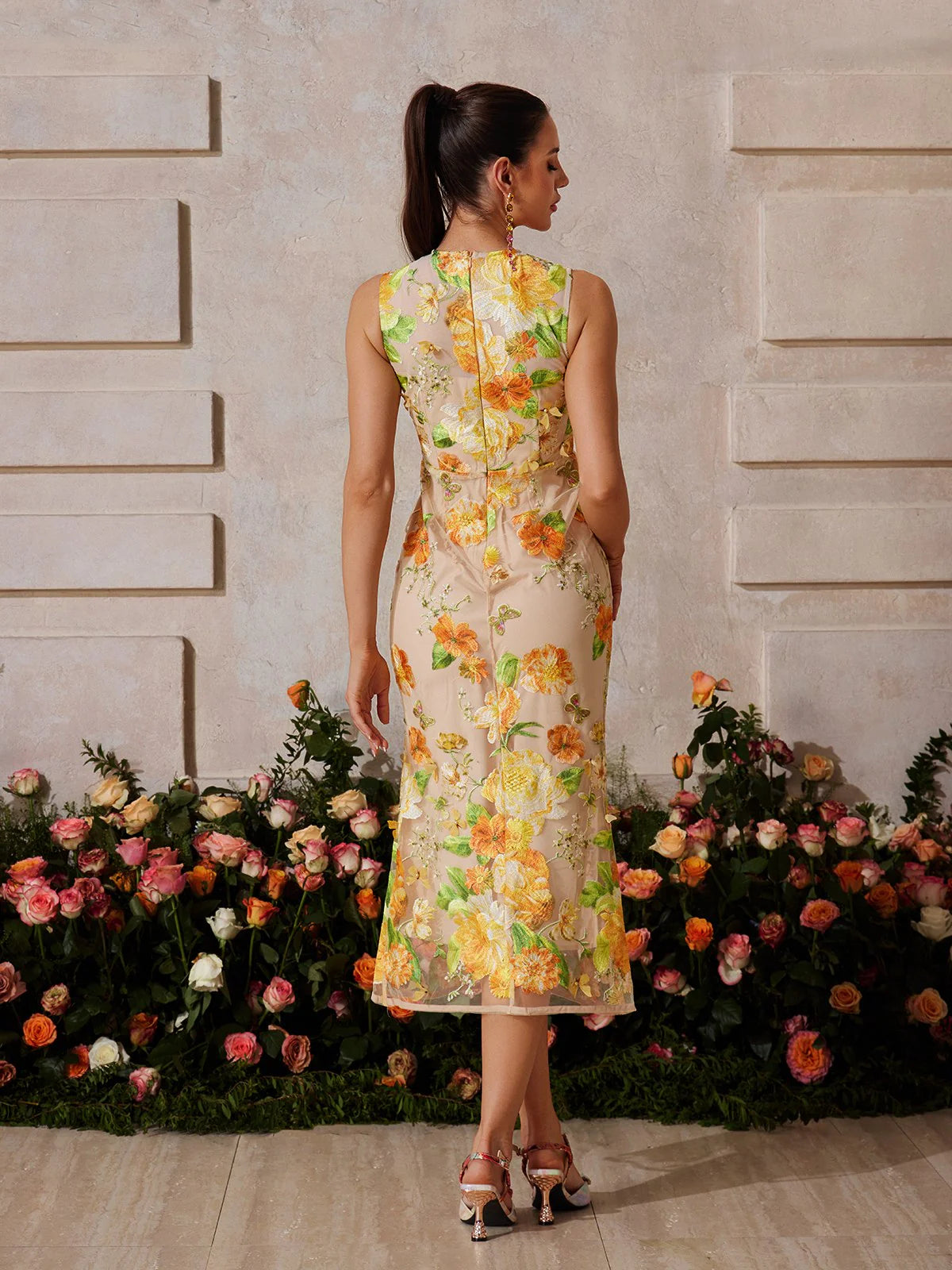 Solana Flower Midi Dress