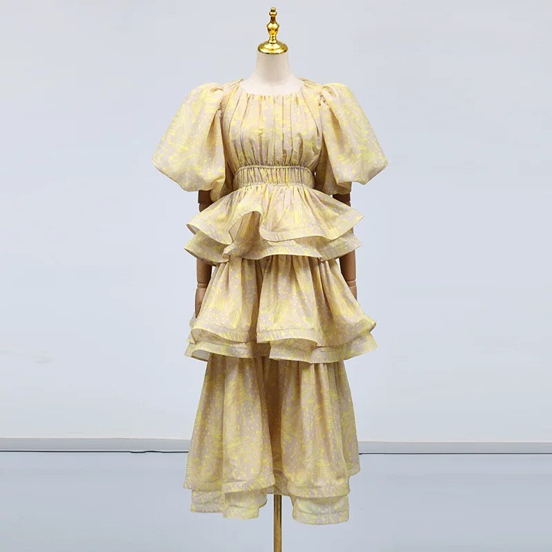 Camille Tiered Ruffle Puff Dress Set