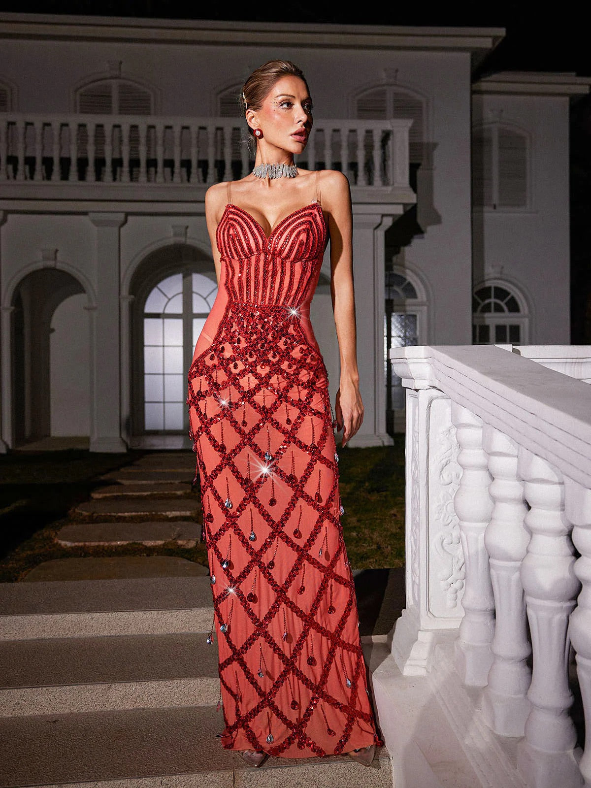 Nola sequin mesh maxi dress Nola sequin mesh maxi dress