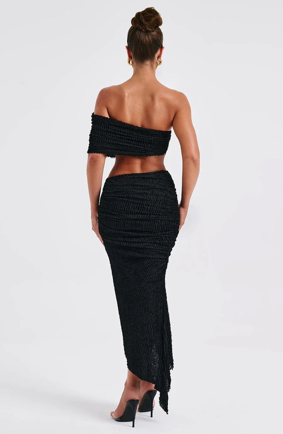 Zina off-shoulder black set