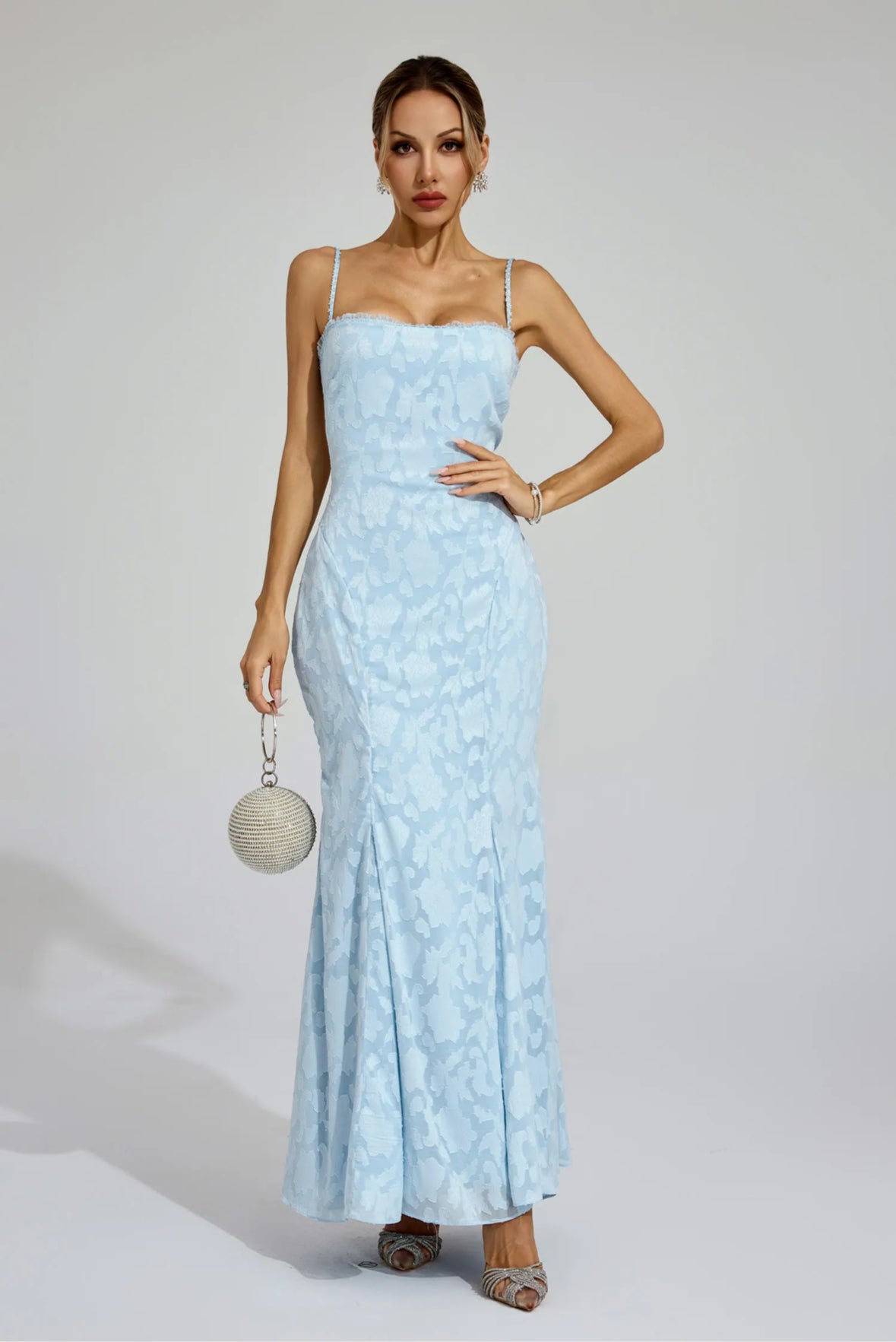 Céleste Back-Tie Blue Gown