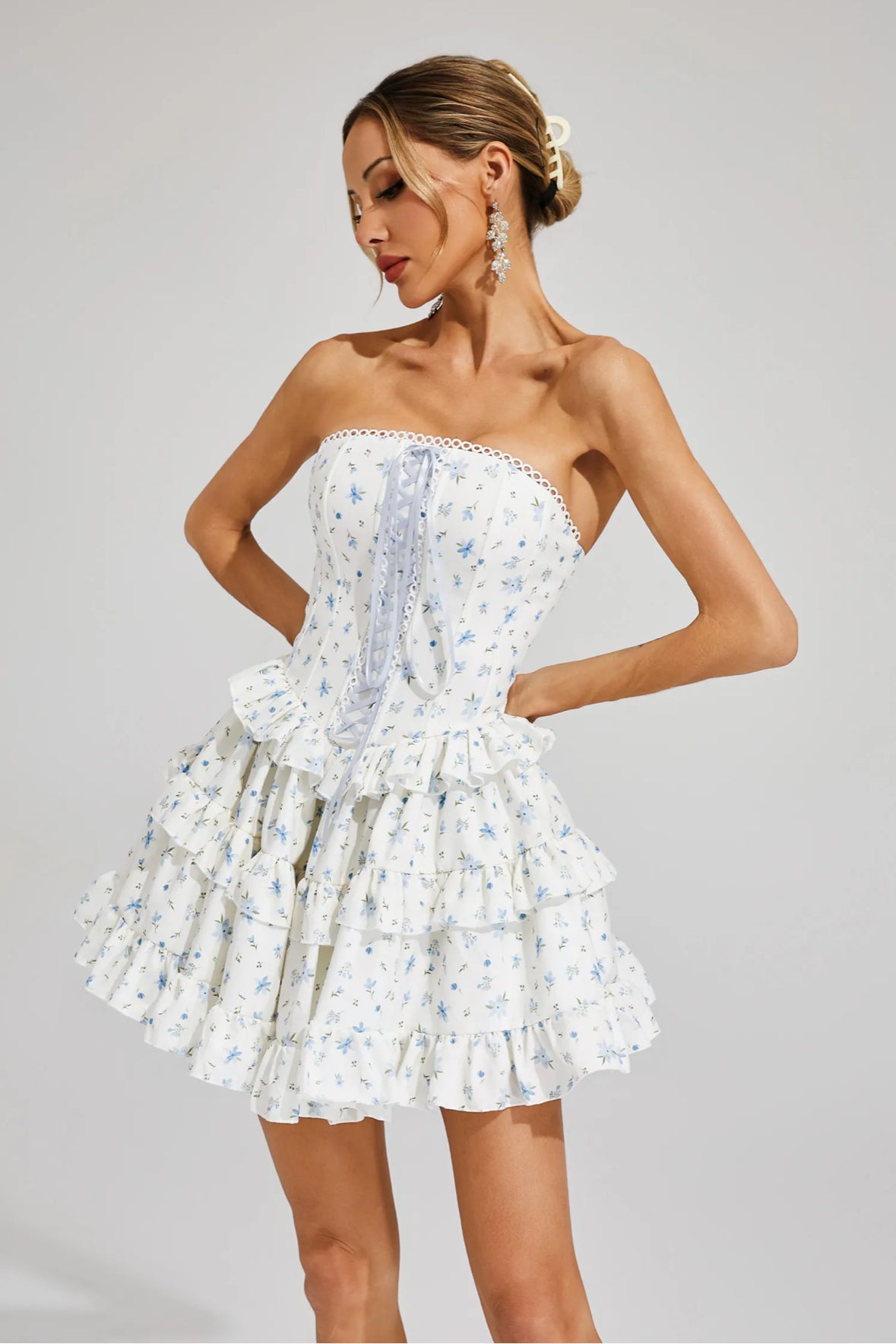 Belle Fleur Ruffle Mini Dress
