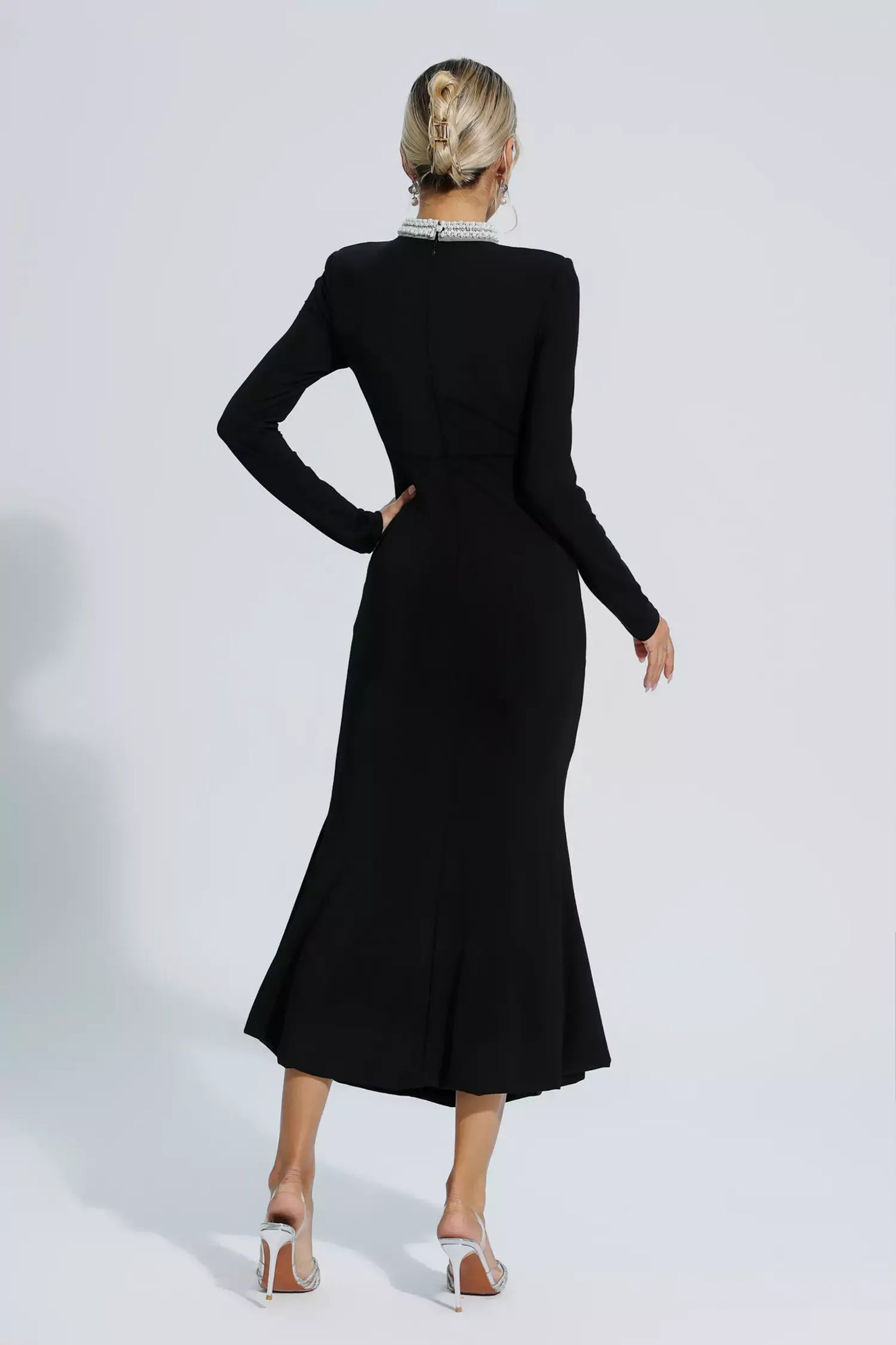 Monica Pearl Collar Midi Dress