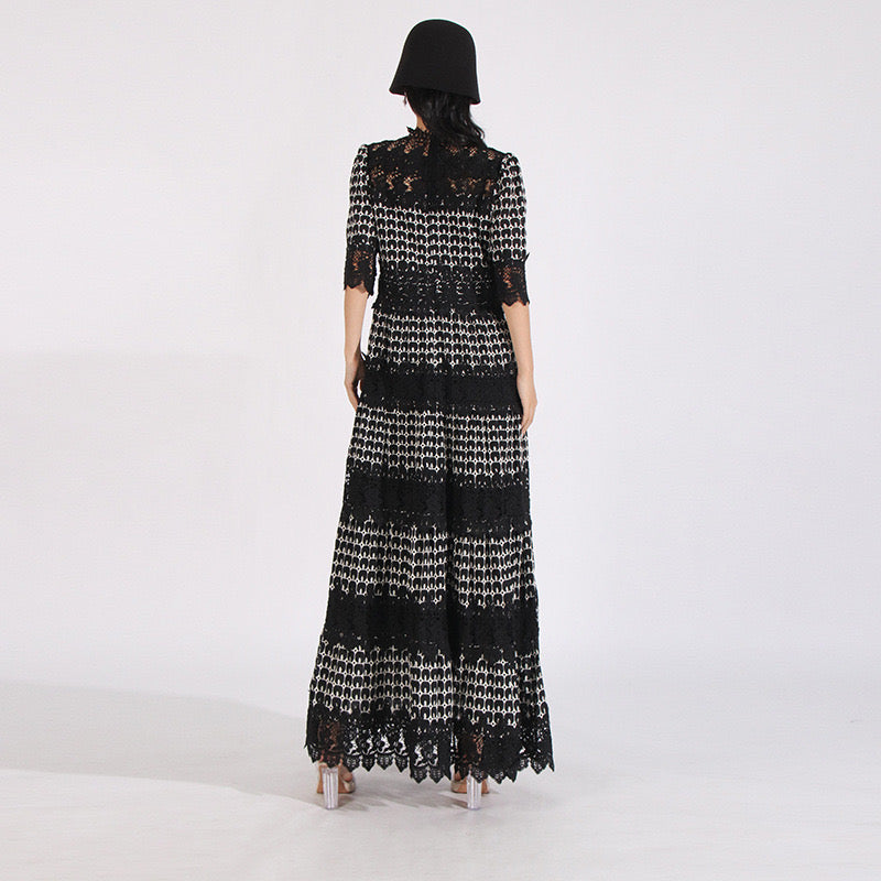 Pink short sleeves  maxi dress