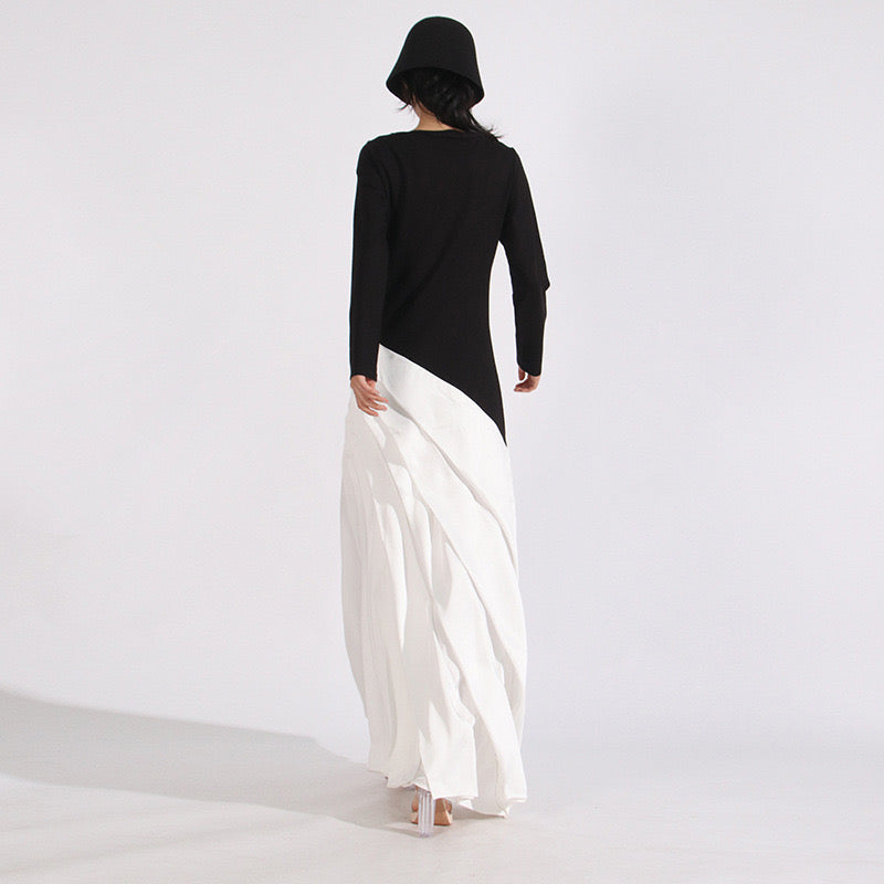 Black & white maxi dress