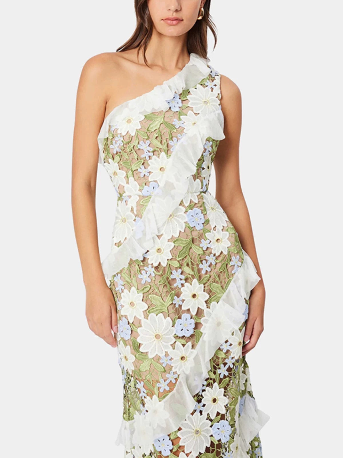 Gardenia One Shoulder Floral Gown
