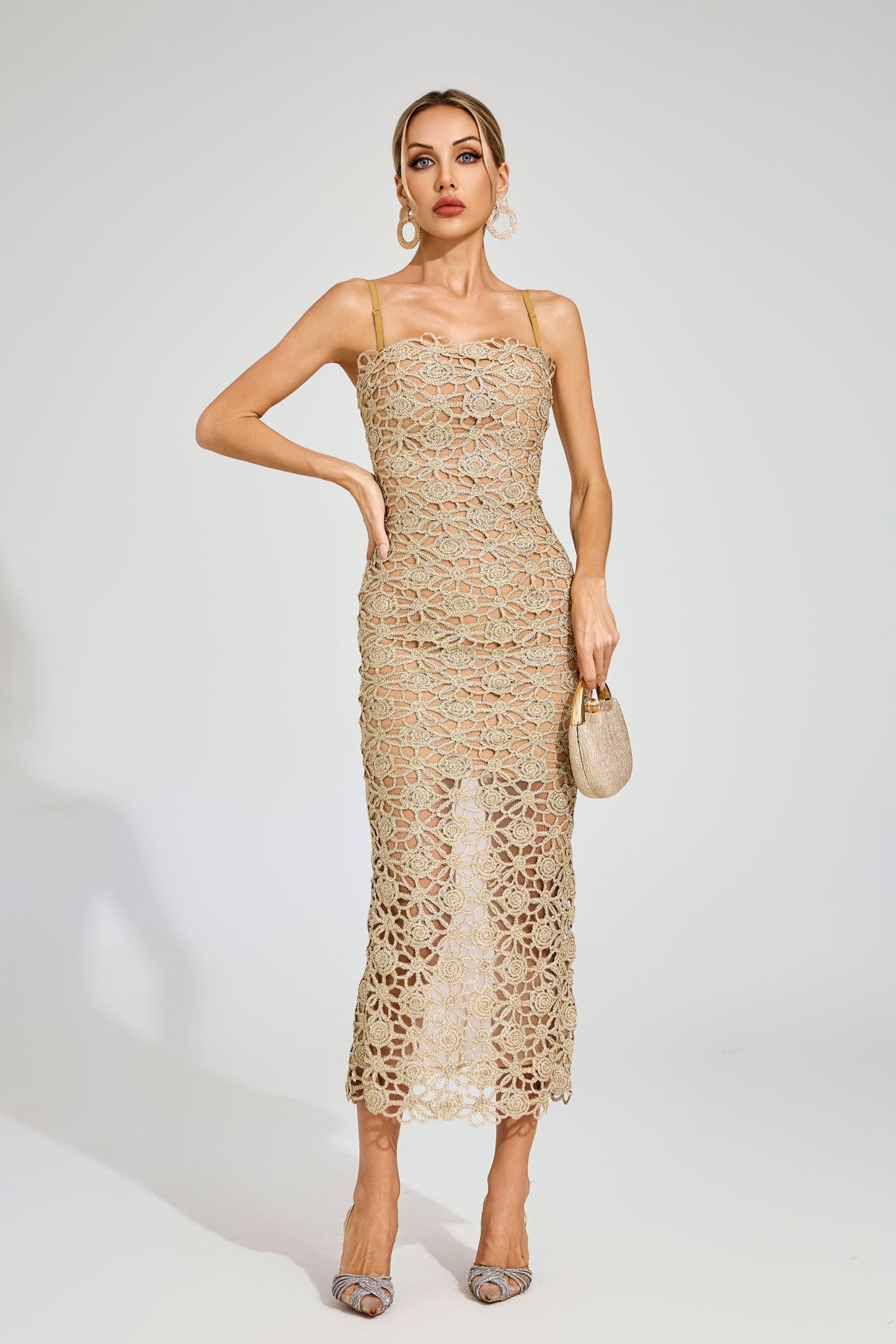 Soleil Floral Lace Midi Dress