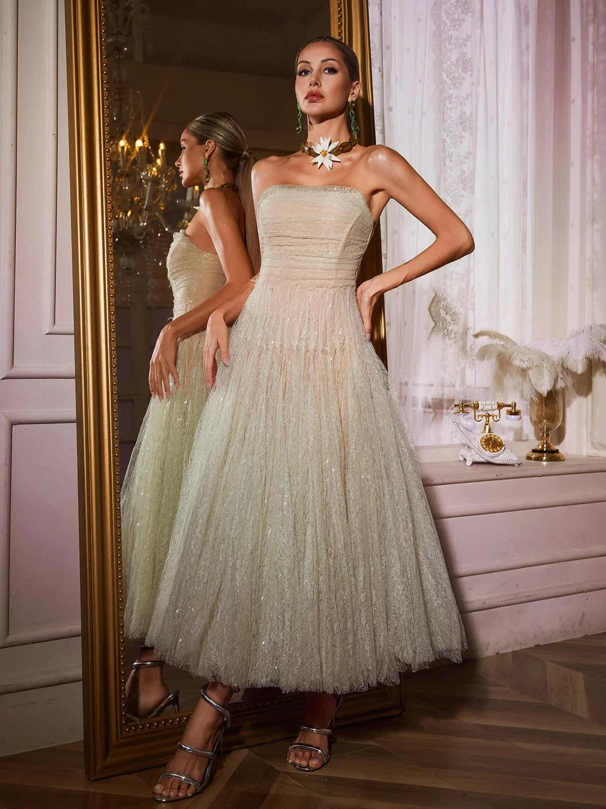 Lueur Champagne Tulle Dress