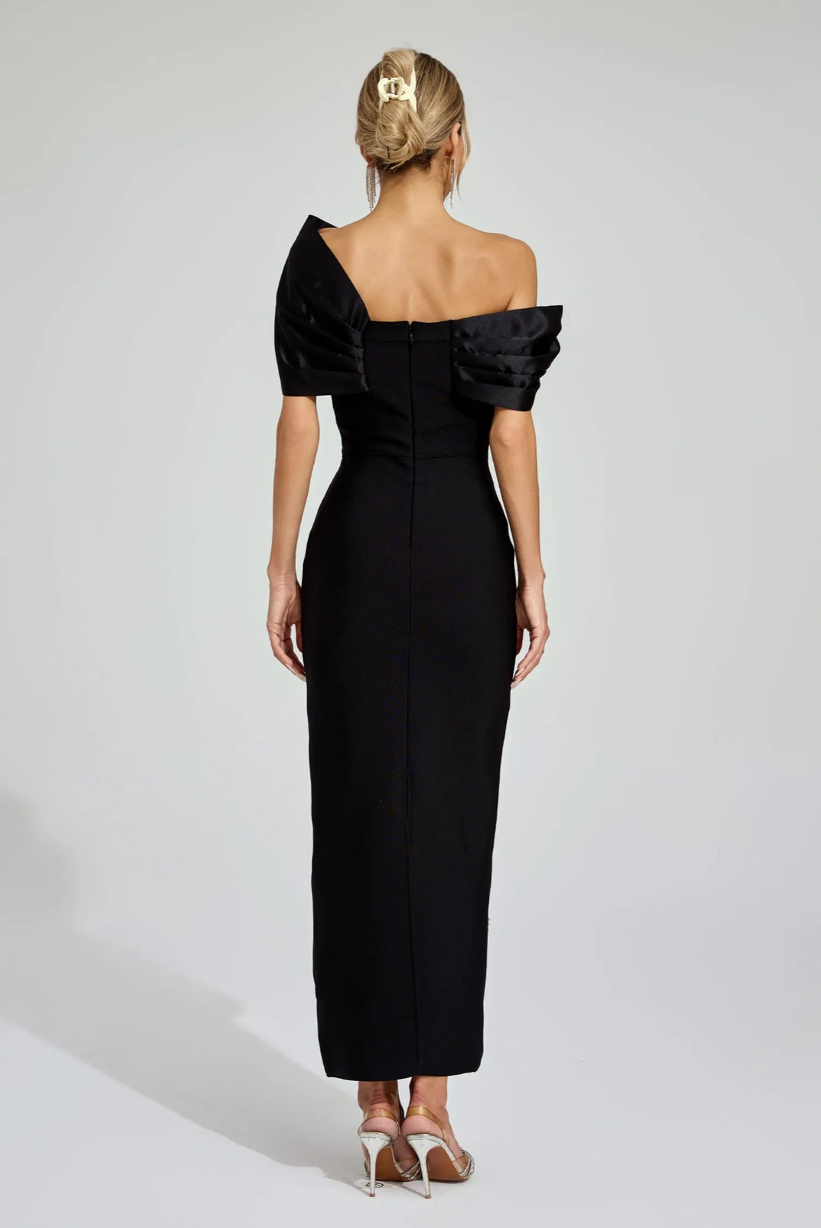 Crystal one shoulder maxi dress