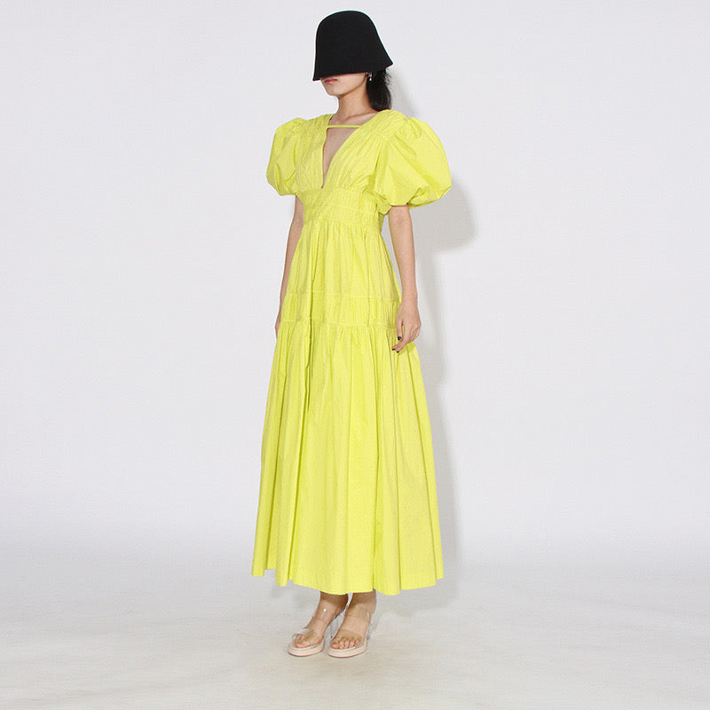 Puff sleeves maxi dress