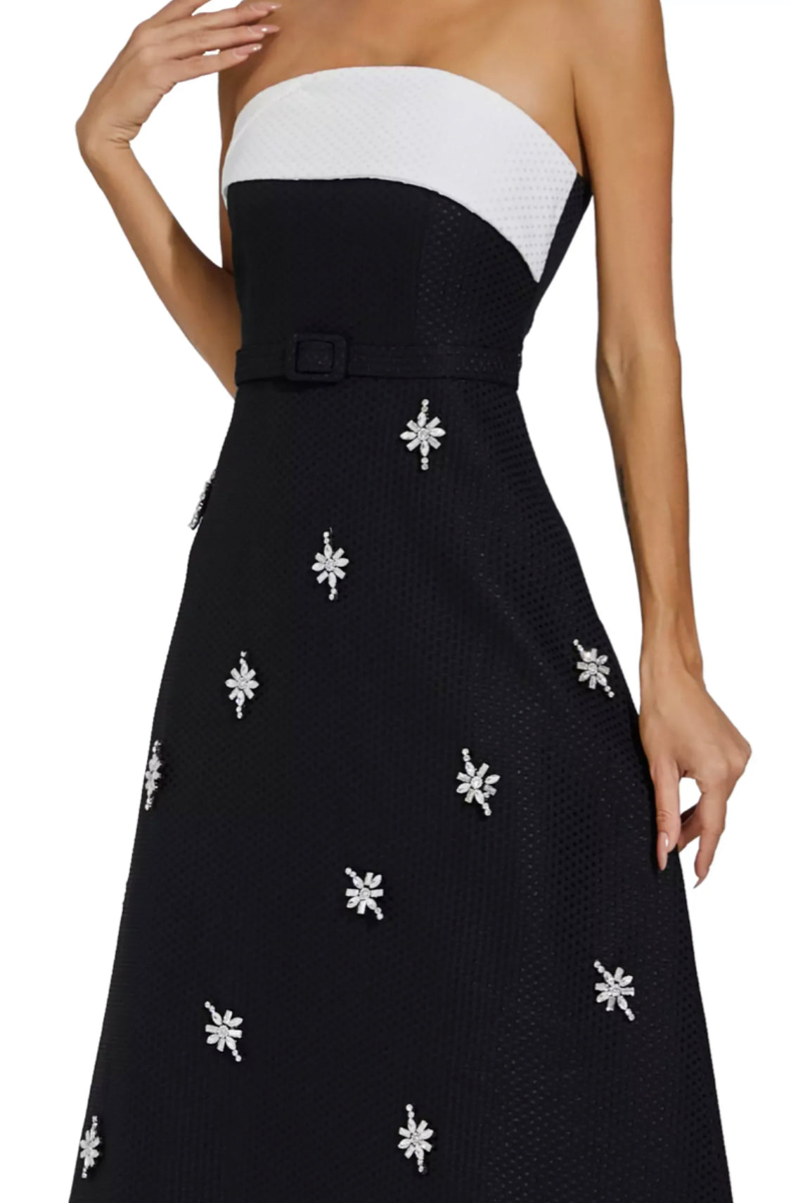 Emberlyn crystal tweed midi dress size S