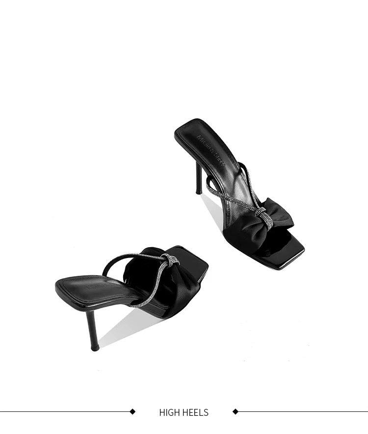 Bella Satin Knot Heels