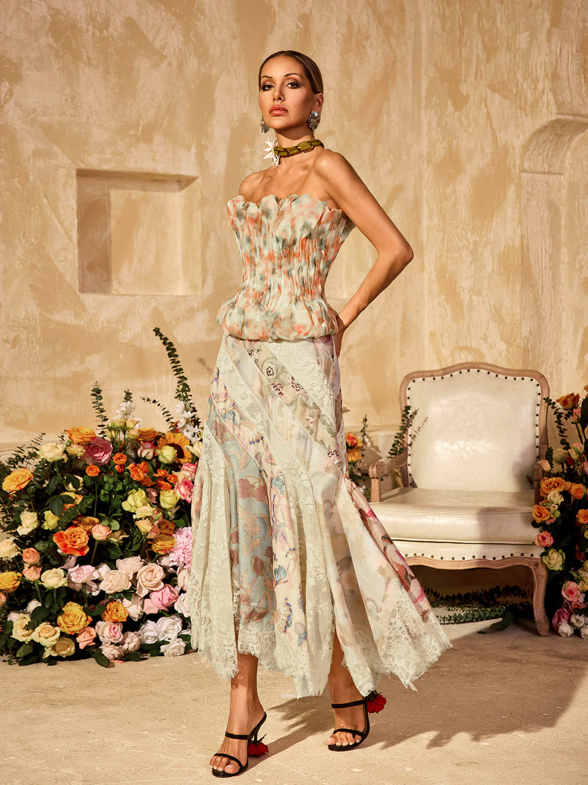 Eloïse Patchwork Lace Skirt
