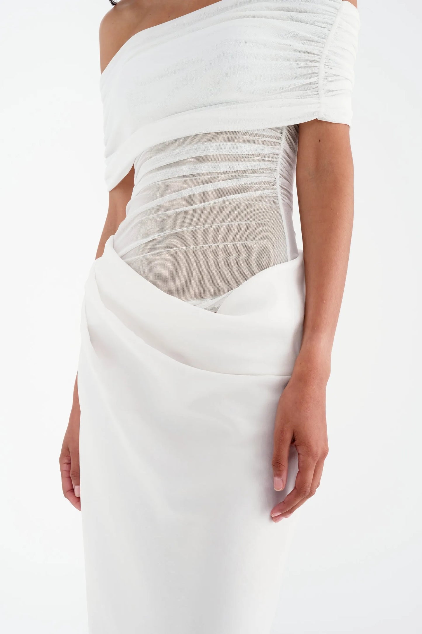 Livia Off Shoulder Draped Gown