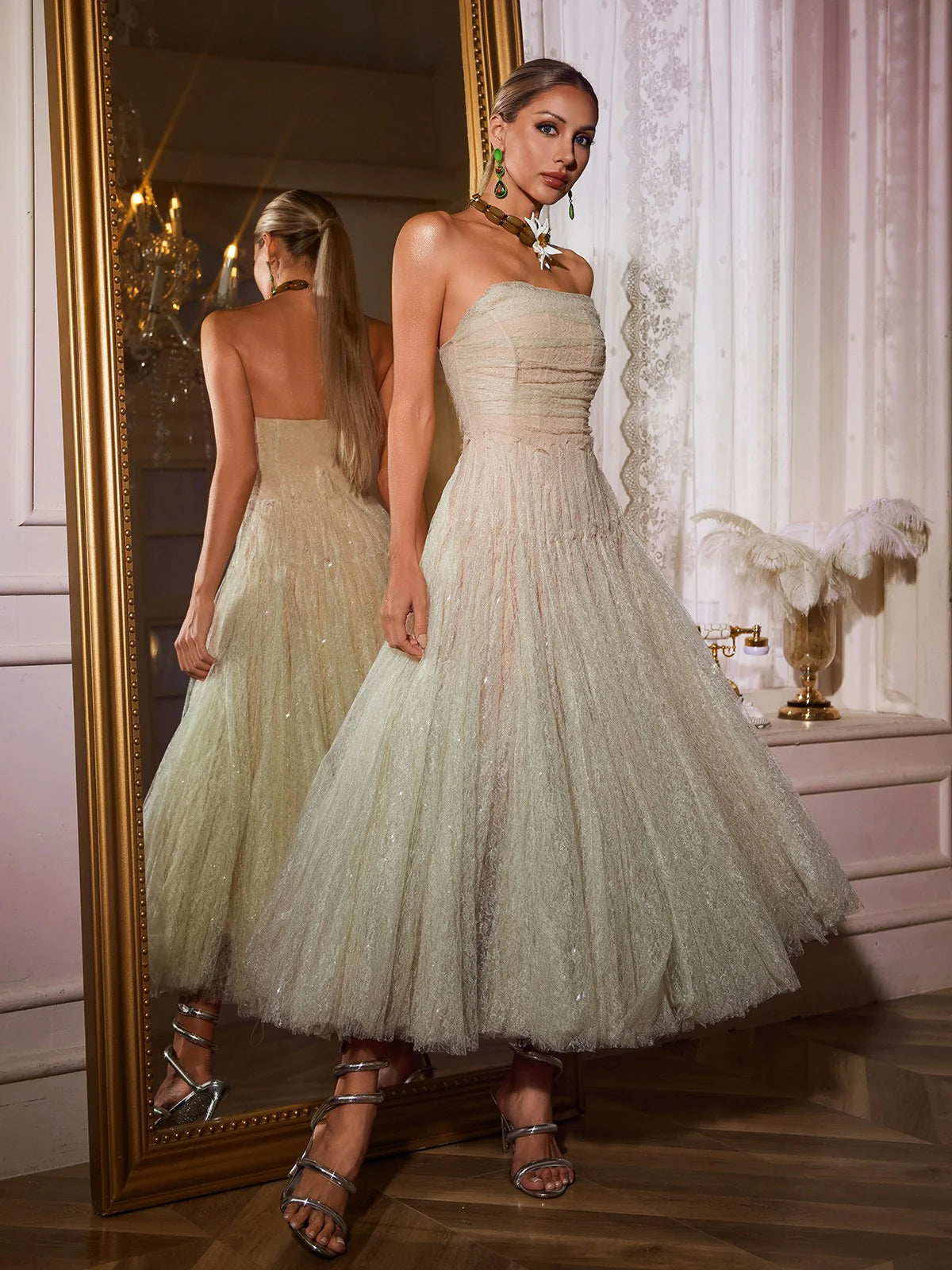 Lueur Champagne Tulle Dress