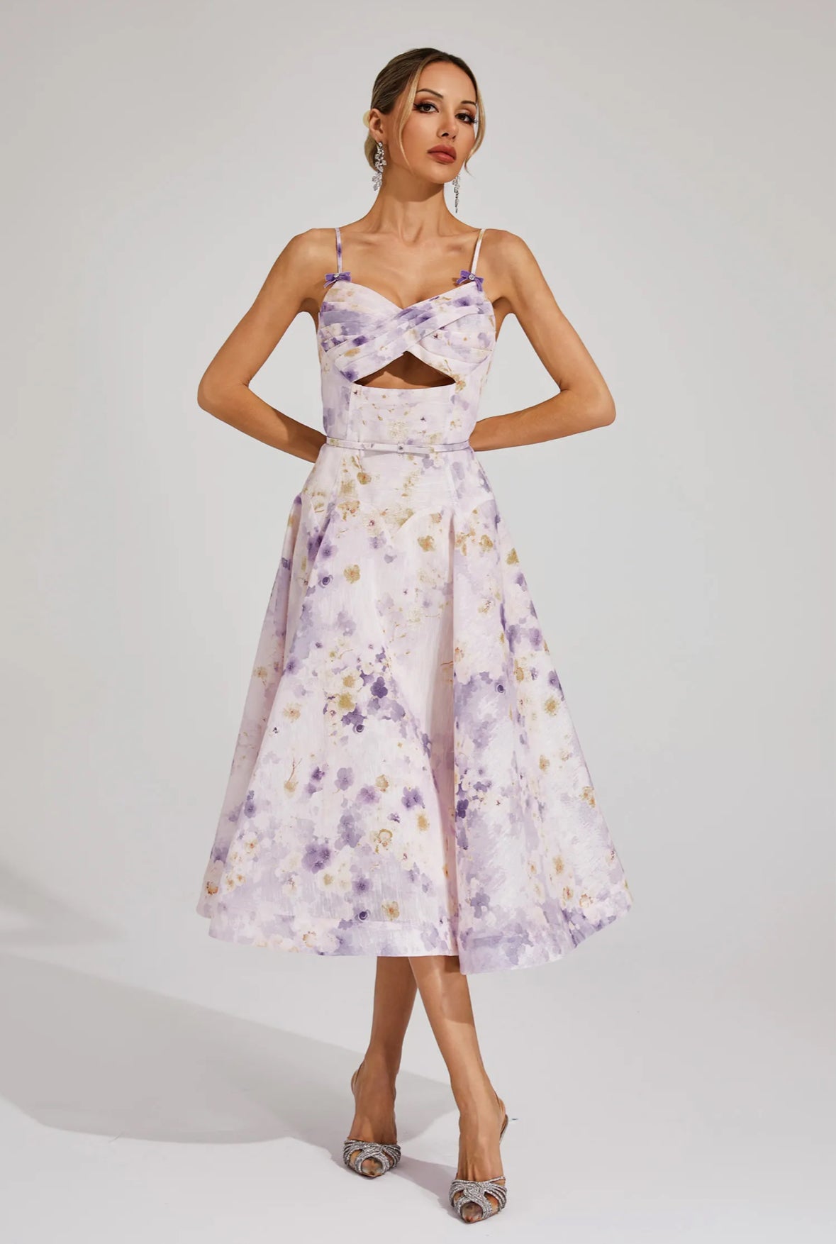 Lilac Garden Cutout Dress