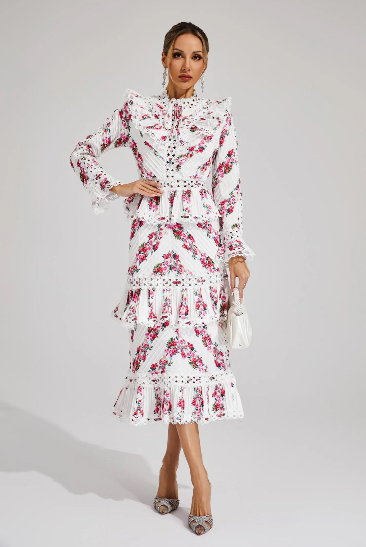 Fiorella Ruffle Midi Dress