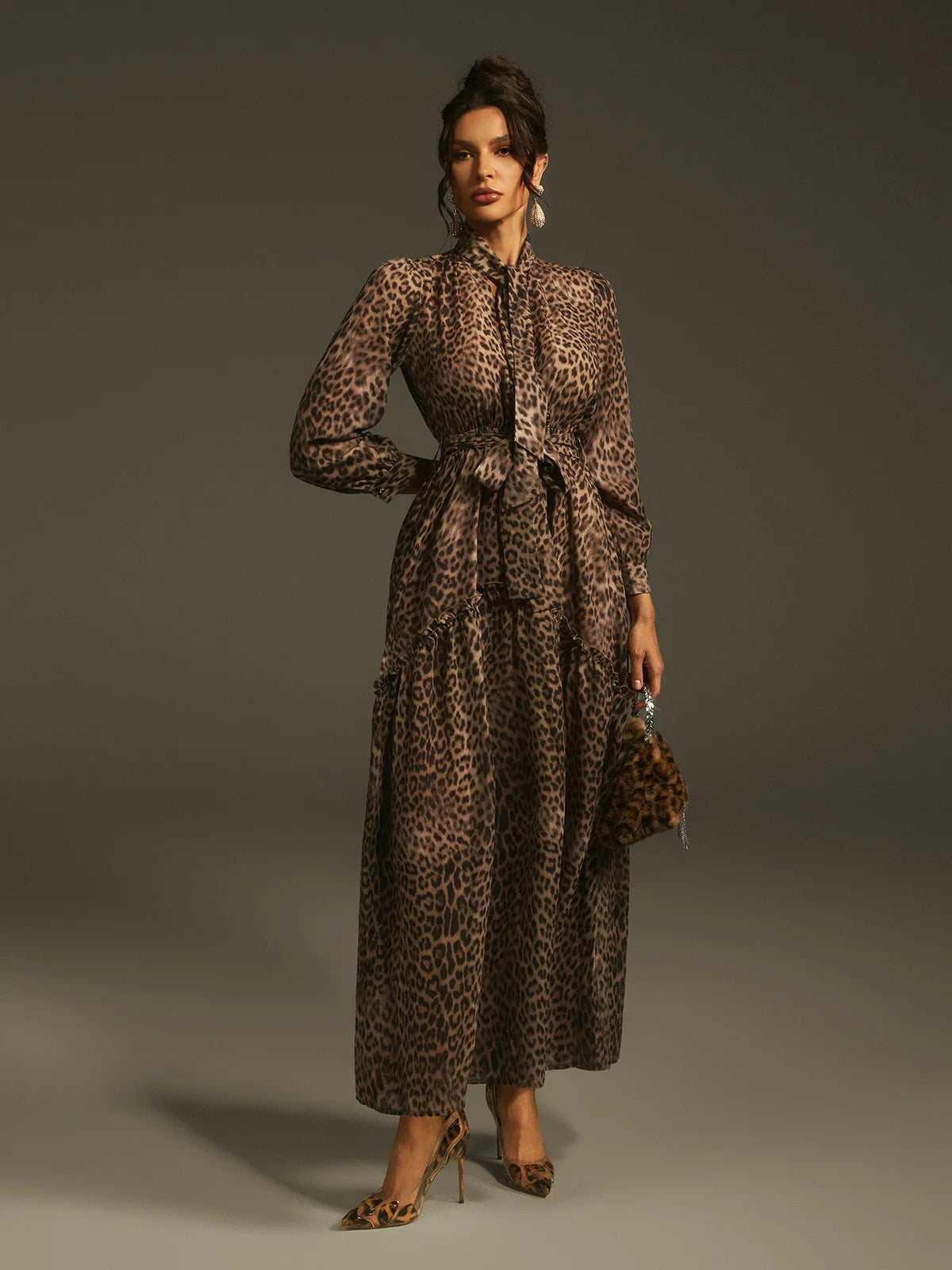 Leopard Elegance Maxi Dress