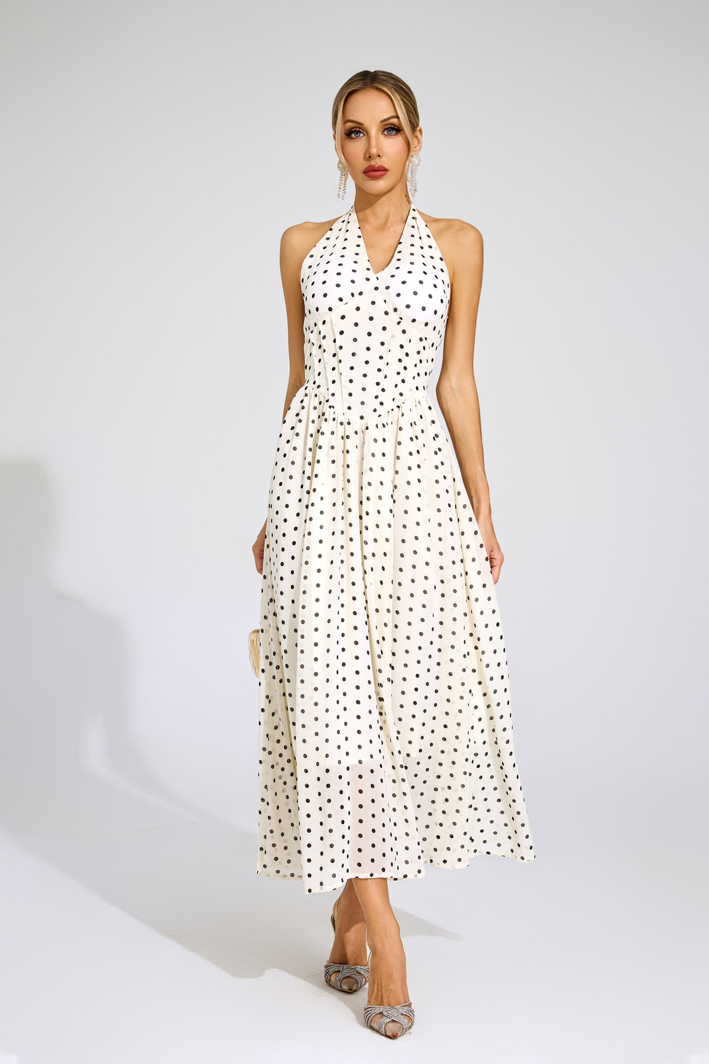 Evie Polka Dot Halter Dress