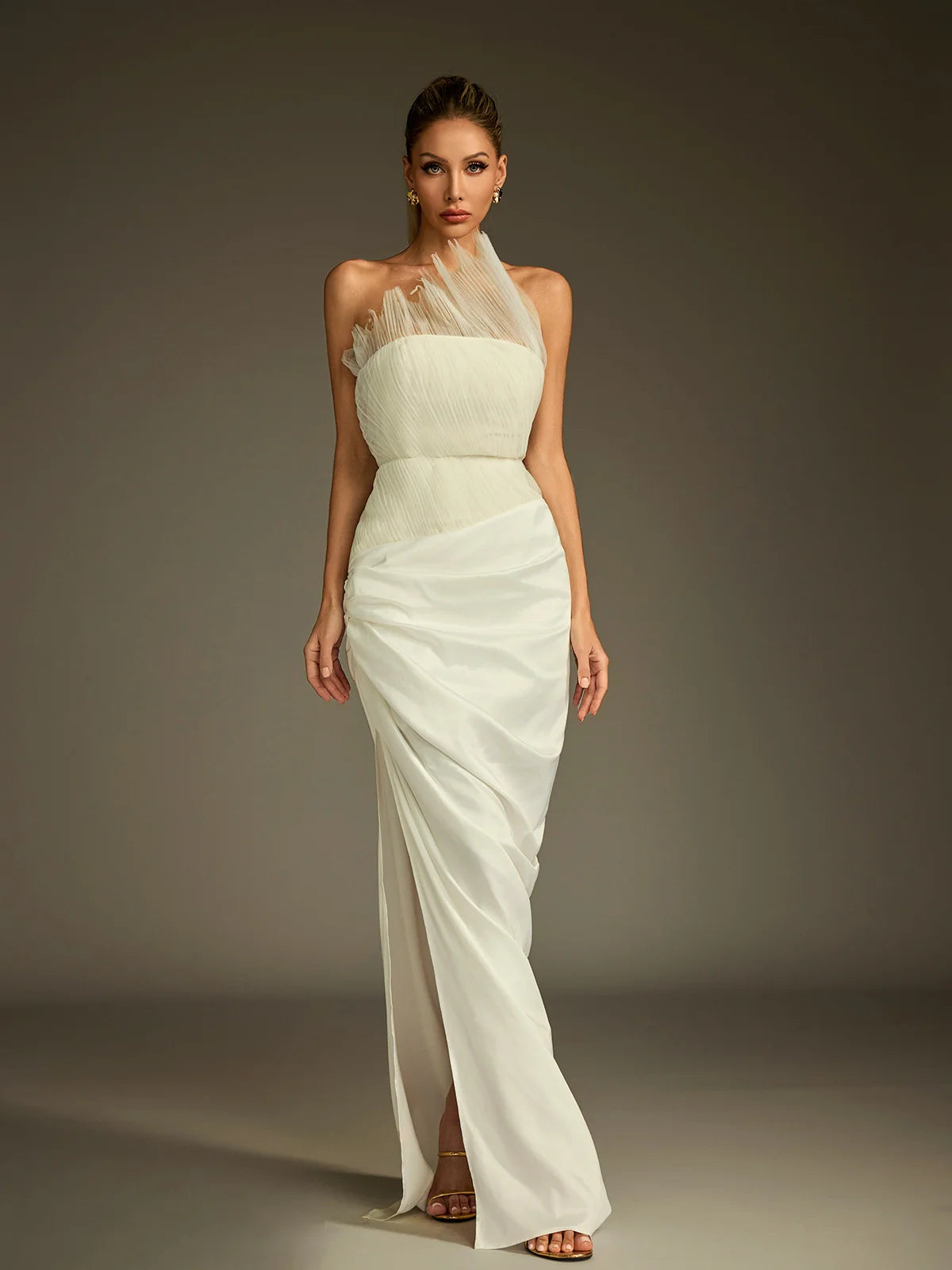 Étoile Feathered Halter Gown