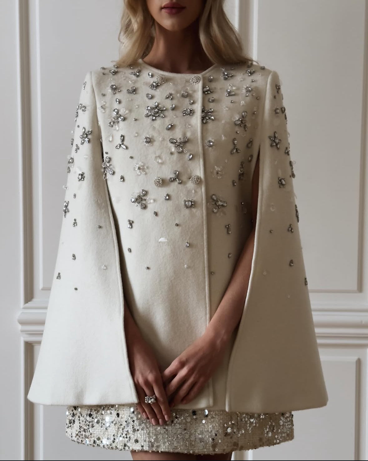 Crystal Bloom Cape Coat