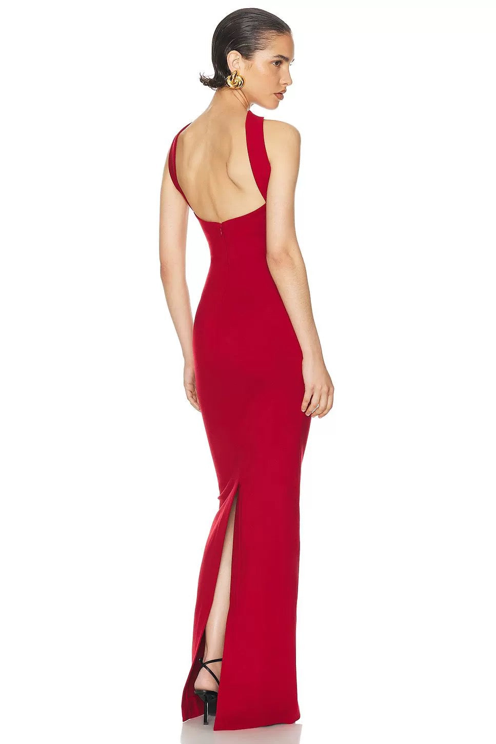 Bandage red maxi dress