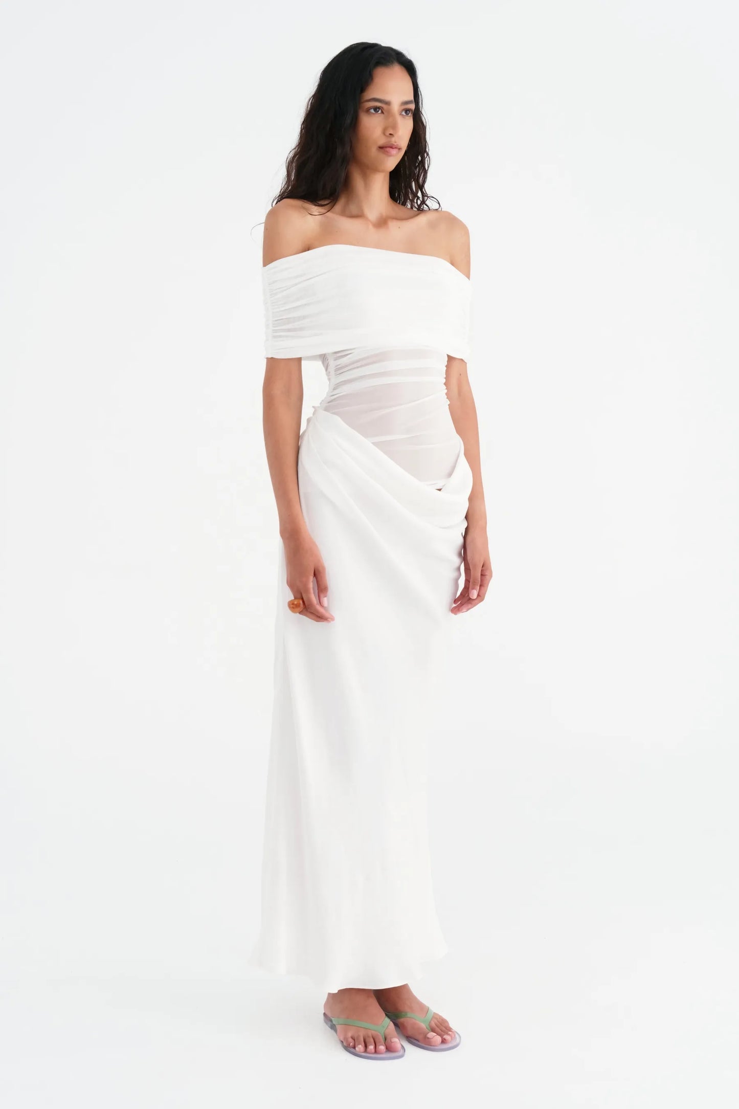 Livia Off Shoulder Draped Gown