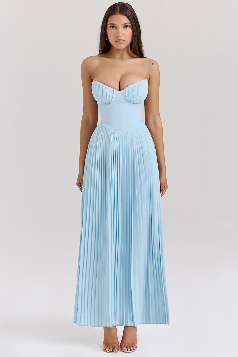 Céleste Pleated Bustier Gown