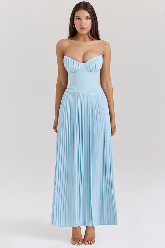 Céleste Pleated Bustier Gown