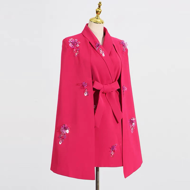 Stella Embellished Cape Dress