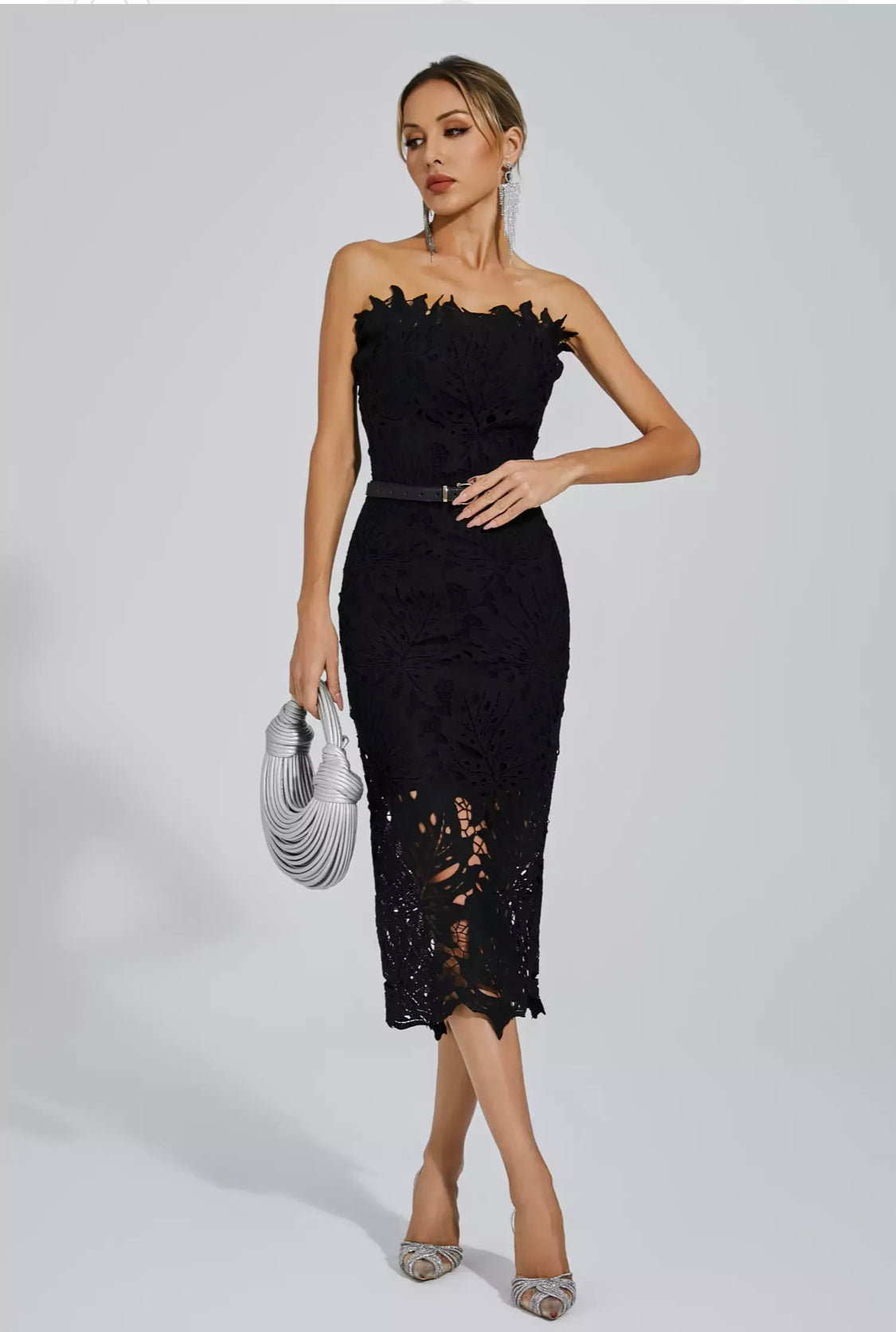 Jazlyn lace midi dress