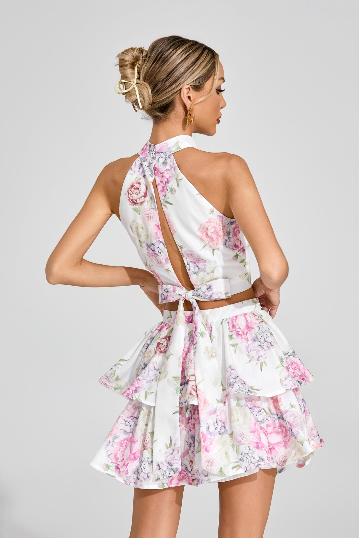 Lila Blossom Ruffle Two-Piece Set