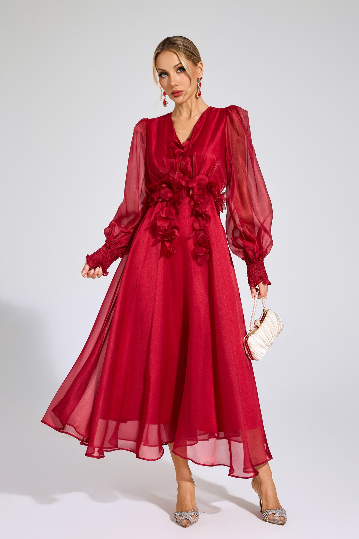 Dahlia Whisper flower Maxi Dress