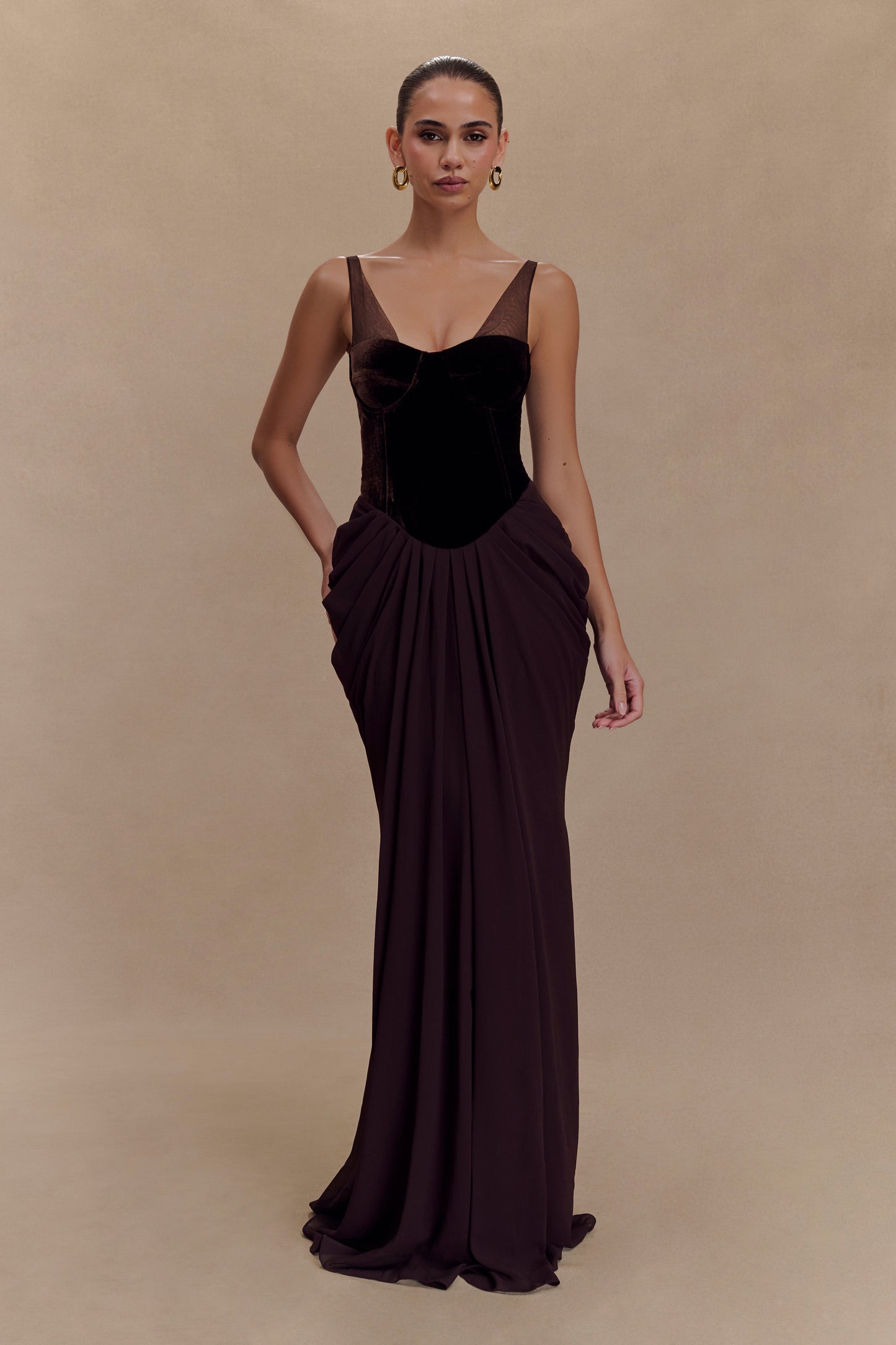 Miroir Velvet Drape Gown