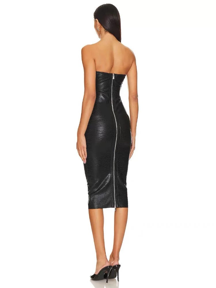 Viper Sculpt Strapless Midi Dress