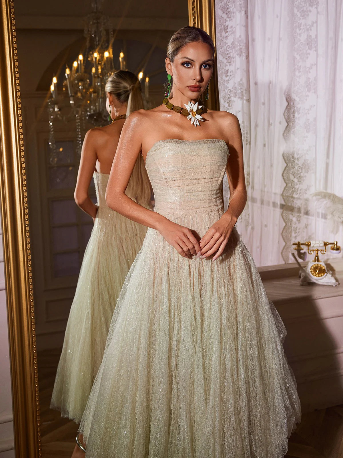 Lueur Champagne Tulle Dress