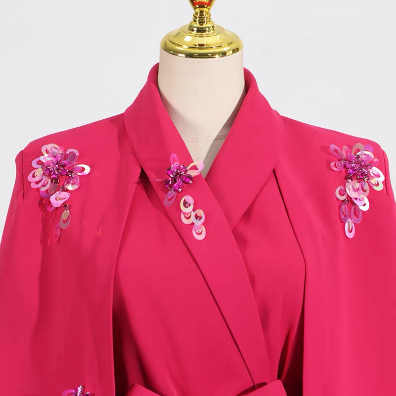 Stella Embellished Cape Dress