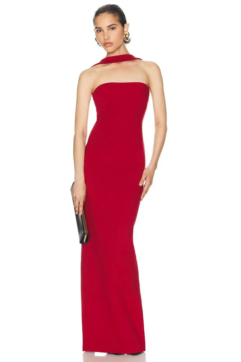 Bandage red maxi dress