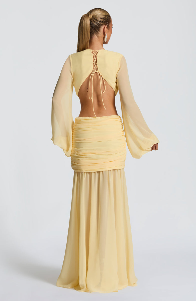 Soleil Ruched Cutout Maxi Dress