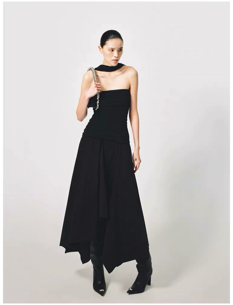 Elora Draped Convertible Midi Dress