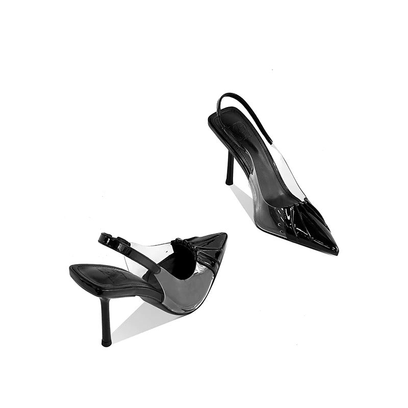 Illusion Pointed Slingback Heels