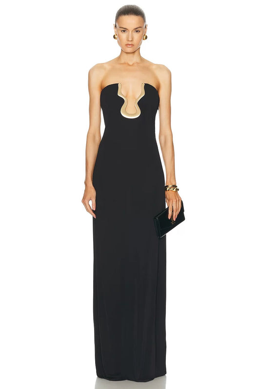 Strapless bandage black  maxi dress