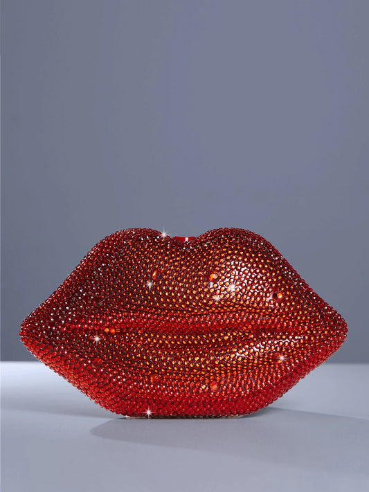 Crystal red lip bag