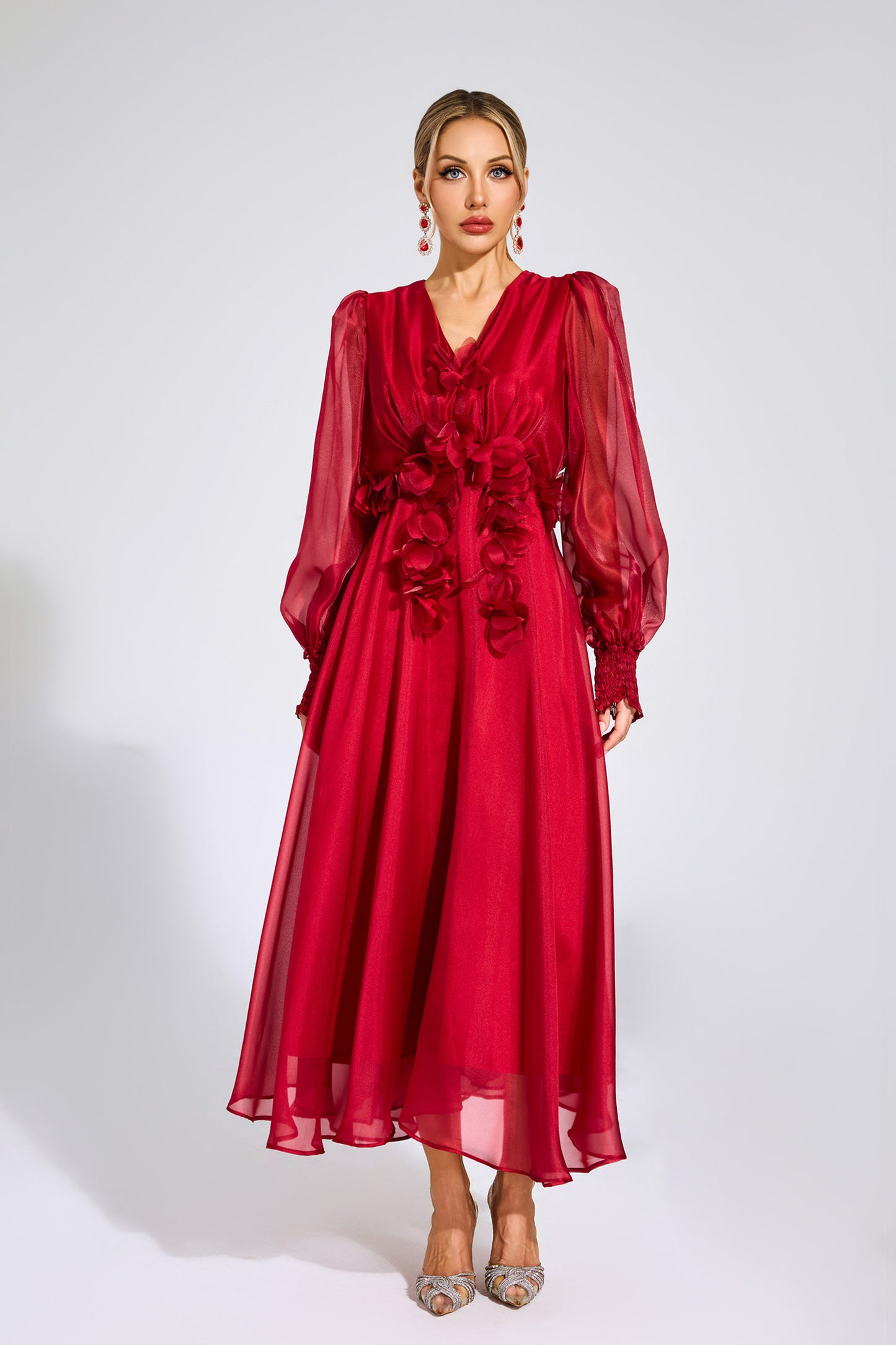 Dahlia Whisper flower Maxi Dress