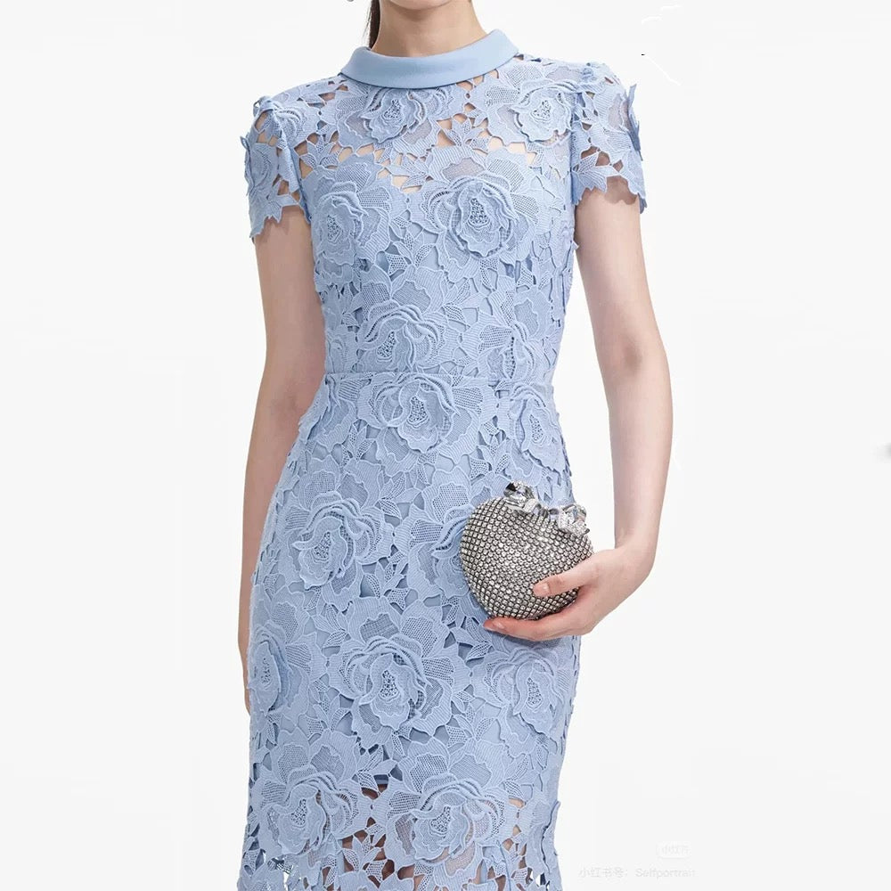 Céleste Lace Flare Midi Dress