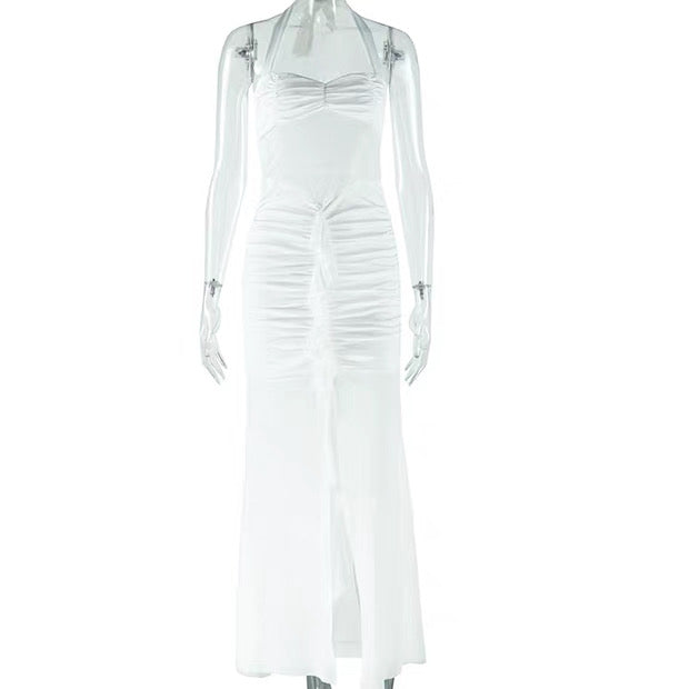 Valentina Sheer Halter Panel Gown